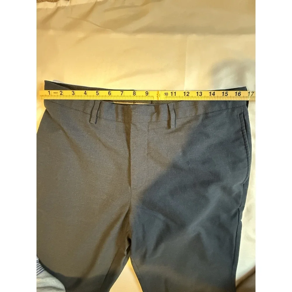 Banana Republic Aiden Fit Pants Mens 34x34 Navy Stretch Dress Chino Flat Front